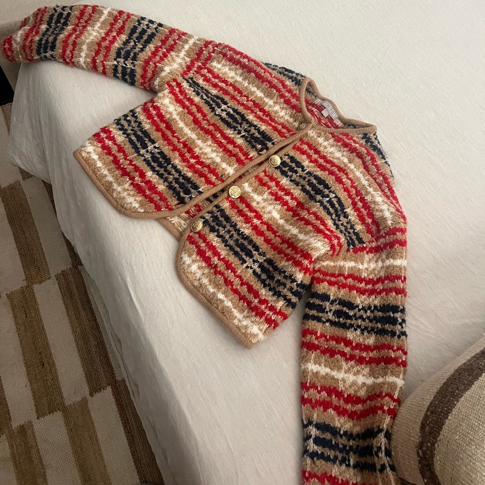 J.Crew Striped Red and Navy Cardigan